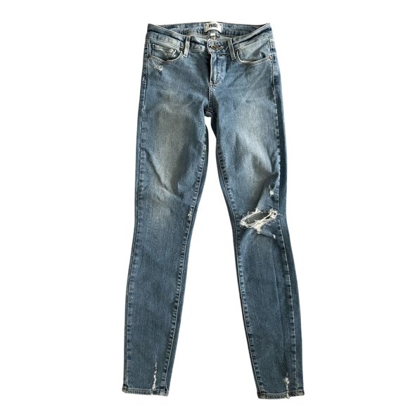 PAIGE Womens Distressed Skinny Jeans Size 25 - Picture 3 of 7